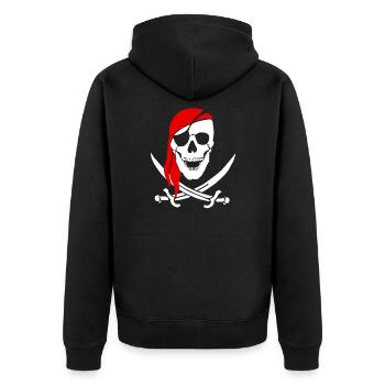 Pirate skull swords pirate gifts - Unisex Premium Organic Zip Hoodie - black - Back - Nico (187cm)