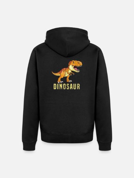 dinosaur - Unisex Premium Organic Zip Hoodie - black