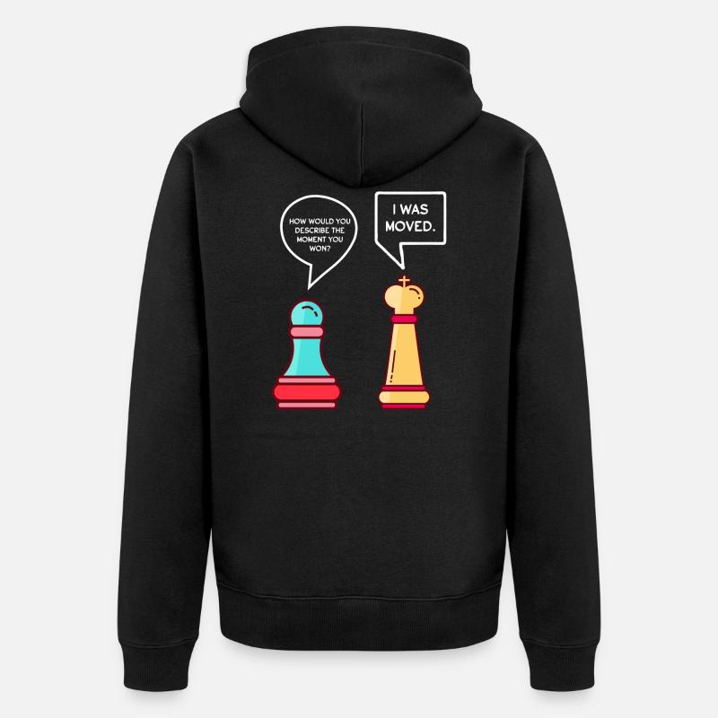 Pièces d'échecs drôles - Veste à capuche bio Premium Unisexe - noir