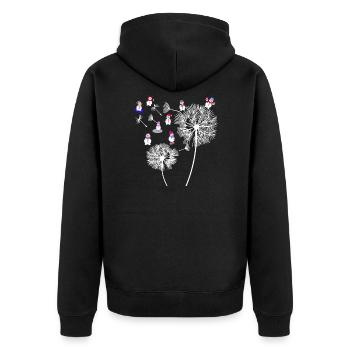 Santa Claus Dandelion Funny Christmas - Unisex Premium Organic Zip Hoodie - black - Back - Nico (187cm)