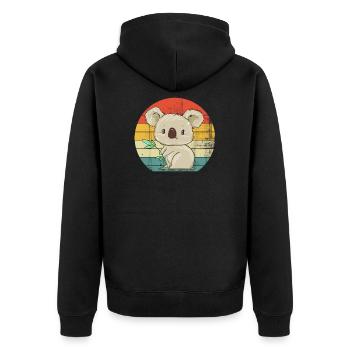 Koala drawing - Unisex Premium Organic Zip Hoodie - black - Back - Nico (187cm)