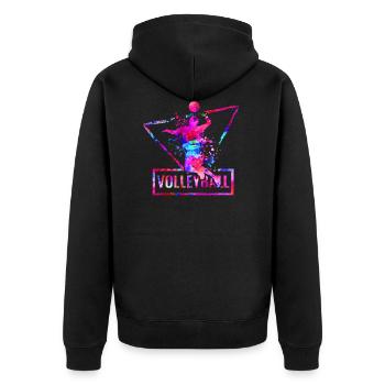 volley- - Veste à capuche bio Premium Unisexe - noir - Dos - Nico (187cm)