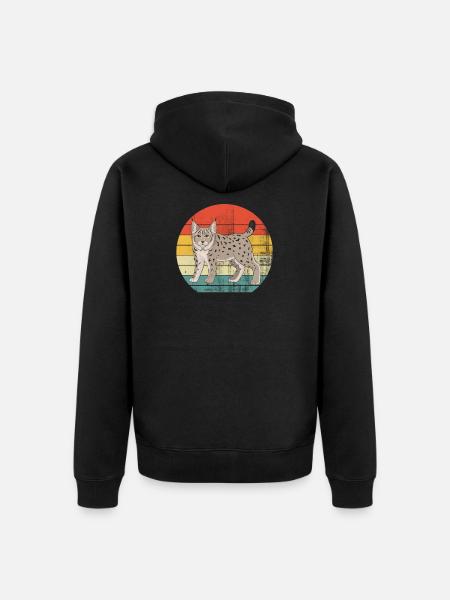 Luchs Lieblingstier - Unisex Premium Bio Zip Hoodie - Schwarz