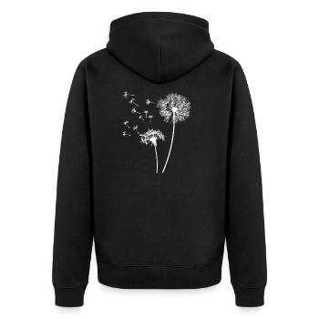 pissenlit chemise dames cadeau motif de fleurs - Veste à capuche bio Premium Unisexe - noir - Dos - Nico (187cm)