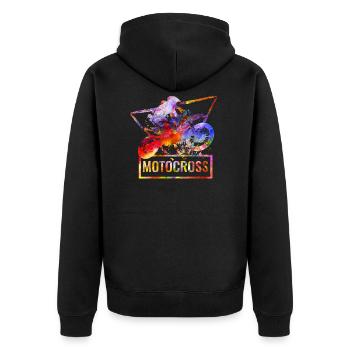 Motocross moto moto moto - Veste à capuche bio Premium Unisexe - noir - Dos - Nico (187cm)