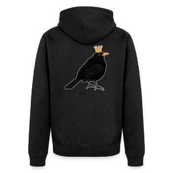 Blackbird crown songbird Sweet domestic bird - Unisex Premium Organic Zip Hoodie - black - Back - Nico (187cm)