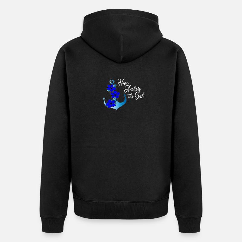 Fleurs de l'espoir d'ancre - Veste à capuche bio Premium Unisexe - noir