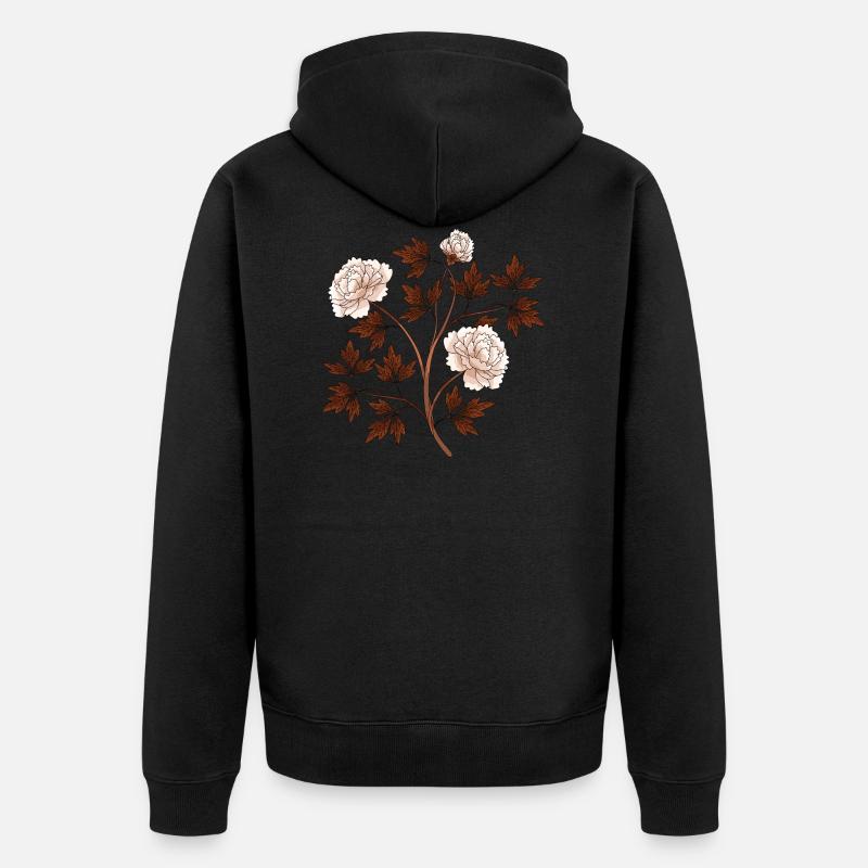 Blumen - Unisex Premium Bio Zip Hoodie - Schwarz