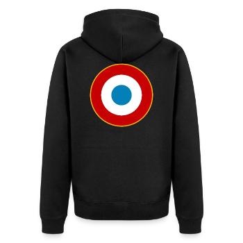 COCARDE FRANCE - AS2010 - Unisex Premium Organic Zip Hoodie - black - Back - Nico (187cm)