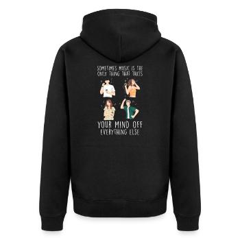 Classical music records gift - Unisex Premium Organic Zip Hoodie - black - Back - Nico (187cm)