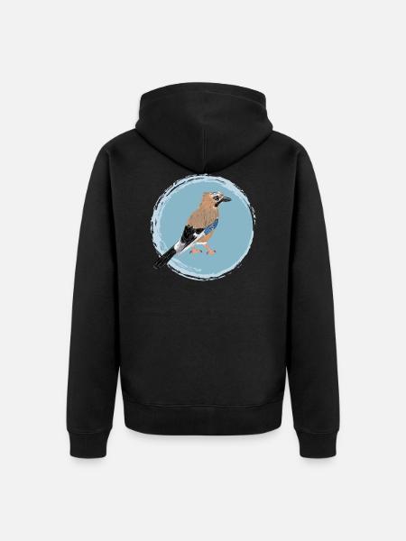 Eurasian Jay II - Unisex Premium Organic Zip Hoodie - black