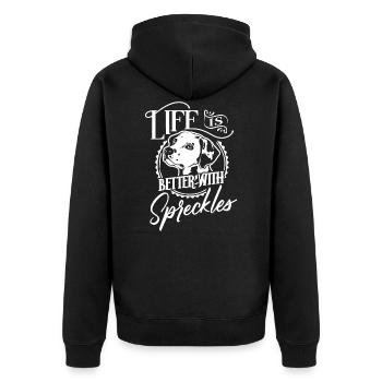 Dalmatiner - Unisex Premium Bio Zip Hoodie - Schwarz - Hinten - Nico (187cm)