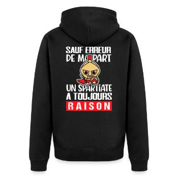 Spartiate chevalier combattant boxe cadeau drôle - Veste à capuche bio Premium Unisexe - noir - Dos - Nico (187cm)