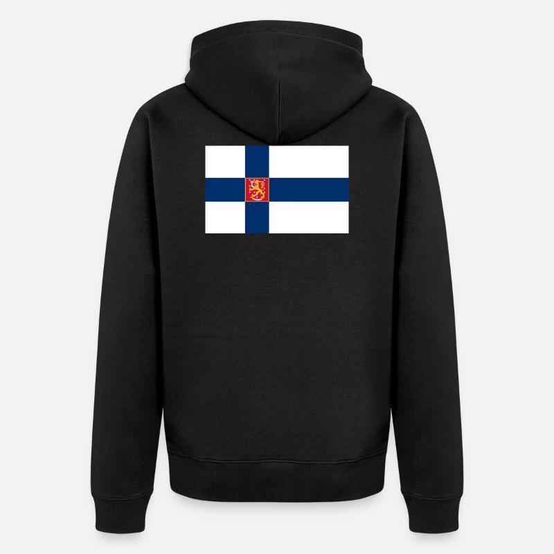 Drapeau d'État de Finlande - Veste à capuche bio Premium Unisexe - noir