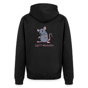 Igitt menschen Ratte lustige maus - Unisex Premium Bio Zip Hoodie - Schwarz - Hinten - Nico (187cm)