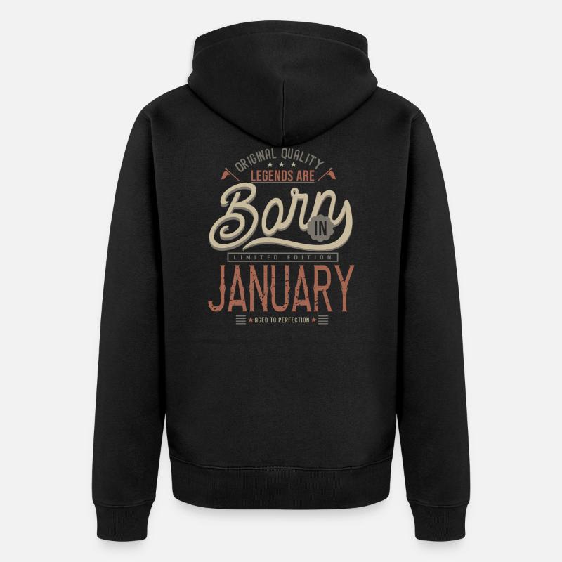 anniversaire en Janvier cadeau - Veste à capuche bio Premium Unisexe - noir