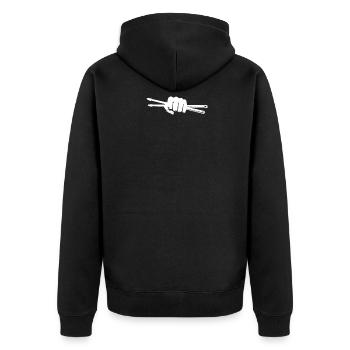 Drummer drum sticker design for band musicians - Unisex Premium Organic Zip Hoodie - black - Back - Nico (187cm)