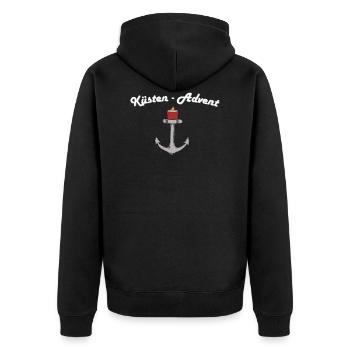 Weihnachten Advent Anker mit Kerze - Unisex Premium Bio Zip Hoodie - Schwarz - Hinten - Nico (187cm)