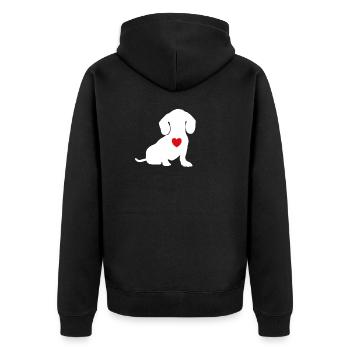 Amant de chien cadeau teckel - Veste à capuche bio Premium Unisexe - noir - Dos - Nico (187cm)