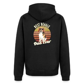 Beagle chien amateur de chien cadeaupapa - Veste à capuche bio Premium Unisexe - noir - Dos - Nico (187cm)