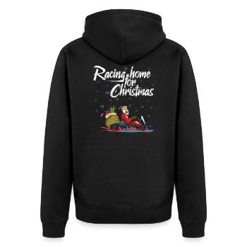 Racing home for Christmas Kart Rennfahrer - Unisex Premium Bio Zip Hoodie - Schwarz - Hinten - Nico (187cm)