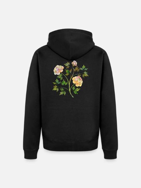 Blumen - Unisex Premium Bio Zip Hoodie - Schwarz