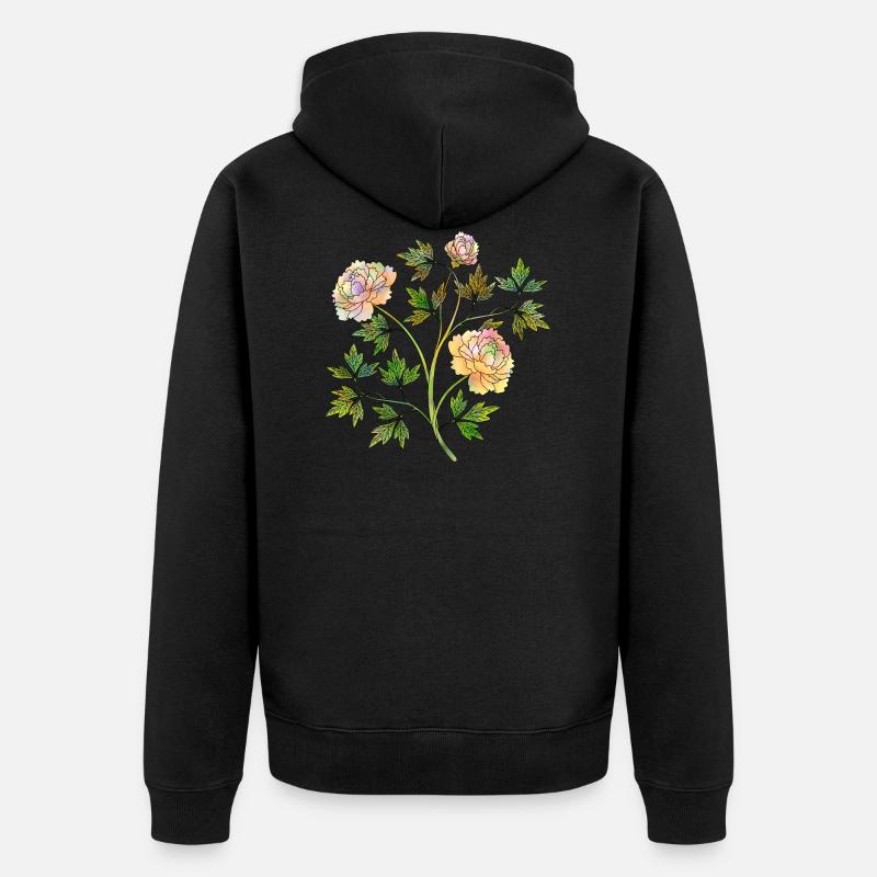 Blumen - Unisex Premium Bio Zip Hoodie - Schwarz