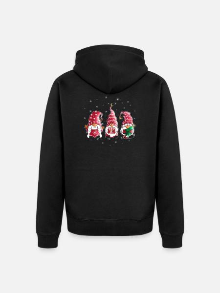 Weihnachten Wichtel Süße Weihnachtswichtel Motiv - Unisex Premium Bio Zip Hoodie - Schwarz