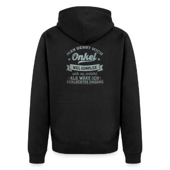Komplize Patenonkel Pate Onkel Geschenk - Unisex Premium Bio Zip Hoodie - Schwarz - Hinten - Nico (187cm)