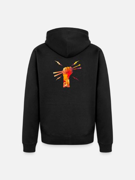 Drums drummer drummer drumsticks motif - Unisex Premium Organic Zip Hoodie - black