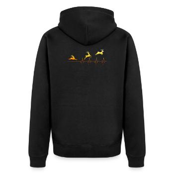 Chasseur de battement de coeur chasseur cerf cerf cadeau sauvage - Veste à capuche bio Premium Unisexe - noir - Dos - Nico (187cm)