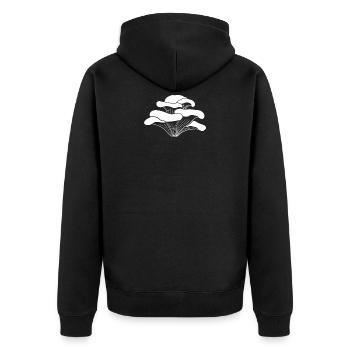 Toadstool design for mushroom fan sezz growers - Unisex Premium Organic Zip Hoodie - black - Back - Nico (187cm)