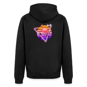 Flamingo Synthwave Retro Old School Cadeau - Veste à capuche bio Premium Unisexe - noir - Dos - Nico (187cm)
