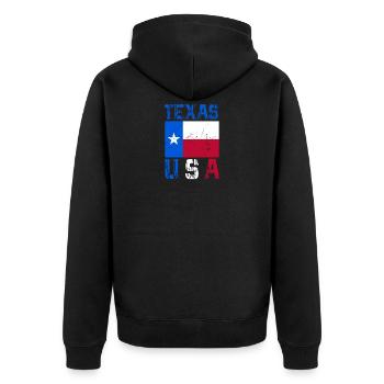 Conception du drapeau du Texas USA pour les fans de Lone Star State - Veste à capuche bio Premium Unisexe - noir - Dos - Nico (187cm)