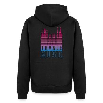 Synthesizer-Design für Trance-Musik-Fans - Unisex Premium Bio Zip Hoodie - Schwarz - Hinten - Nico (187cm)