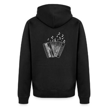 Accordion Music Note Design for Music Accordionist - Unisex Premium Organic Zip Hoodie - black - Back - Nico (187cm)