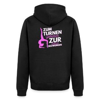 Turnen Turnerin Schülerin Gymnastik Geschenk - Unisex Premium Bio Zip Hoodie - Schwarz - Hinten - Nico (187cm)