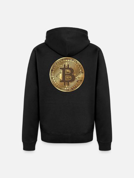 Bitcoin - Unisex Premium Organic Zip Hoodie - black
