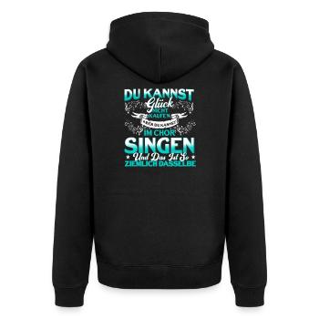 Chor Singen Sänger Chormitglied Geschenk - Unisex Premium Bio Zip Hoodie - Schwarz - Hinten - Nico (187cm)