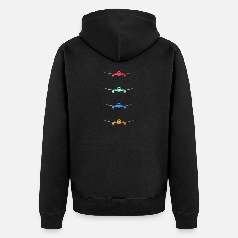 Avion pilote mobile - Veste à capuche bio Premium Unisexe - noir