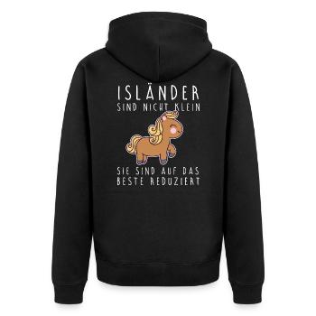Island Pferde Isländer Pony Reiten Reiterhof Stall - Unisex Premium Bio Zip Hoodie - Schwarz - Hinten - Nico (187cm)