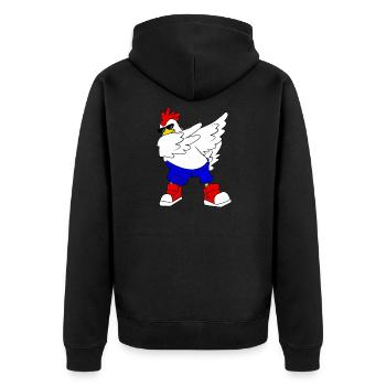 Dabbing Chicken Dab Dance Farmer Funny Gift - Unisex Premium Organic Zip Hoodie - black - Back - Nico (187cm)