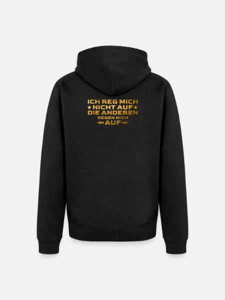 Aufregen Lustiger Spruch - Unisex Premium Bio Zip Hoodie - Schwarz