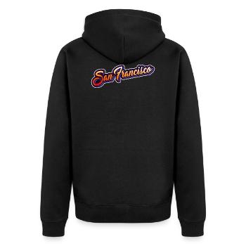 San Francisco - California - Unisex Premium Organic Zip Hoodie - black - Back - Nico (187cm)