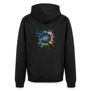 Aqueuse explosion de couleur Splash Pins Boule de Bowling - Veste à capuche bio Premium Unisexe - noir - Dos - Nico (187cm)