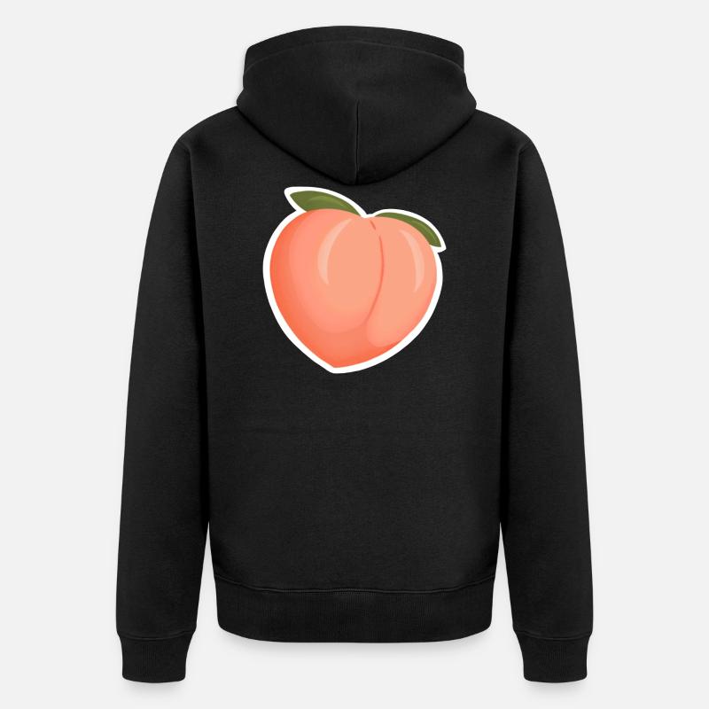 Pfirsich/Fischerei - Unisex Premium Bio Zip Hoodie - Schwarz