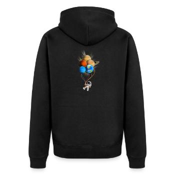 Cosmonaute Ballons de l’espace cadeau - Veste à capuche bio Premium Unisexe - noir - Dos - Nico (187cm)