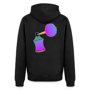 Spraydose Graffiti - Unisex Premium Bio Zip Hoodie - Schwarz - Hinten - Nico (187cm)
