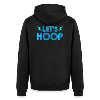 LETS HOOP HULAHOOP HOOPING DANCE FITNESS DAMEN KID - Unisex Premium Bio Zip Hoodie - Schwarz - Hinten - Nico (187cm)