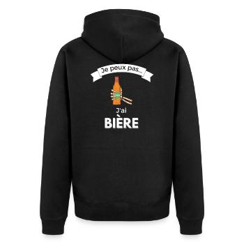 Je peux pas j ai Biere - Veste à capuche bio Premium Unisexe - noir - Dos - Nico (187cm)